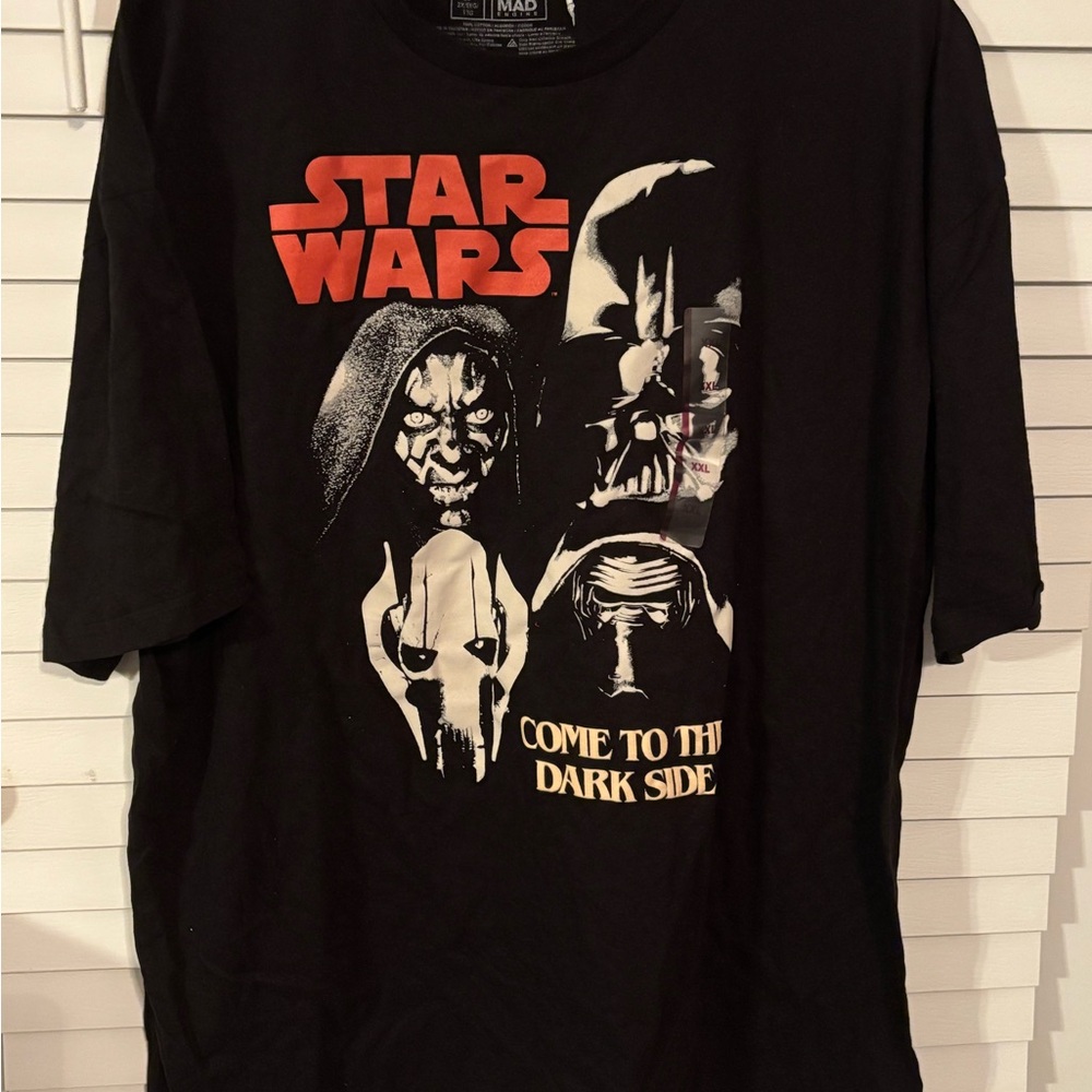 Star Wars Black Tee with Red and White Design